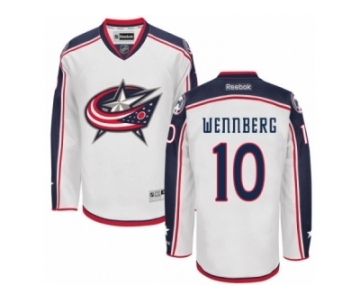 Men Reebok Columbus Blue Jackets #10 Alexander Wennberg Authentic White Away NHL Jersey