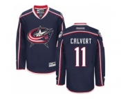 Men Reebok Columbus Blue Jackets #11 Matt Calvert Authentic Navy Blue Home NHL Jersey