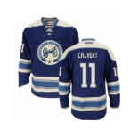 Men Reebok Columbus Blue Jackets #11 Matt Calvert Authentic Navy Blue Third NHL Jersey