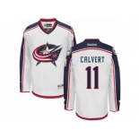 Men Reebok Columbus Blue Jackets #11 Matt Calvert Authentic White Away NHL Jersey