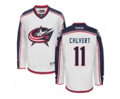 Men Reebok Columbus Blue Jackets #11 Matt Calvert Authentic White Away NHL Jersey