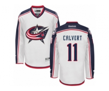 Men Reebok Columbus Blue Jackets #11 Matt Calvert Authentic White Away NHL Jersey