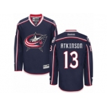 Men Reebok Columbus Blue Jackets #13 Cam Atkinson Authentic Navy Blue Home NHL Jersey