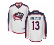 Men Reebok Columbus Blue Jackets #13 Cam Atkinson Authentic White Away NHL Jersey