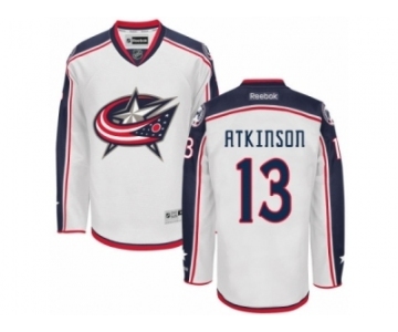 Men Reebok Columbus Blue Jackets #13 Cam Atkinson Authentic White Away NHL Jersey