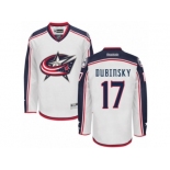 Men Reebok Columbus Blue Jackets #17 Brandon Dubinsky Authentic White Away NHL Jersey