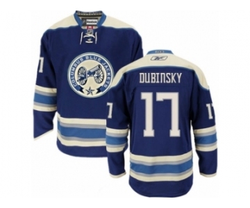 Men Reebok Columbus Blue Jackets #17 Brandon Dubinsky Premier Navy Blue Third NHL Jersey