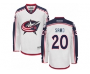 Men Reebok Columbus Blue Jackets #20 Brandon Saad Authentic White Away NHL Jersey