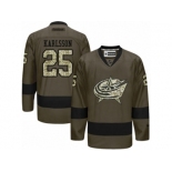 Men Reebok Columbus Blue Jackets #25 William Karlsson Authentic Green Salute to Service NHL Jersey