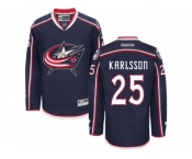 Men Reebok Columbus Blue Jackets #25 William Karlsson Authentic Navy Blue Home NHL Jersey