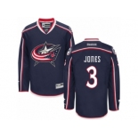 Men Reebok Columbus Blue Jackets #3 Seth Jones Authentic Navy Blue Home NHL Jersey