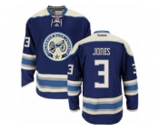 Men Reebok Columbus Blue Jackets #3 Seth Jones Authentic Navy Blue Third NHL Jersey