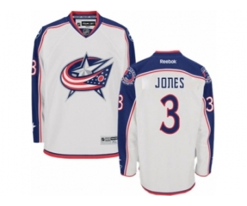 Men Reebok Columbus Blue Jackets #3 Seth Jones Authentic White Away NHL Jersey