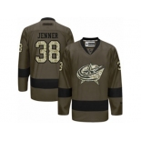 Men Reebok Columbus Blue Jackets #38 Boone Jenner Authentic Green Salute to Service NHL Jersey