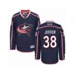 Men Reebok Columbus Blue Jackets #38 Boone Jenner Authentic Navy Blue Home NHL Jersey