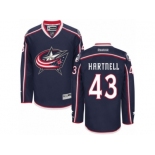 Men Reebok Columbus Blue Jackets #43 Scott Hartnell Authentic Navy Blue Home NHL Jersey