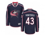 Men Reebok Columbus Blue Jackets #43 Scott Hartnell Authentic Navy Blue Home NHL Jersey