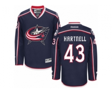 Men Reebok Columbus Blue Jackets #43 Scott Hartnell Authentic Navy Blue Home NHL Jersey