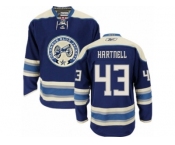 Men Reebok Columbus Blue Jackets #43 Scott Hartnell Authentic Navy Blue Third NHL Jersey