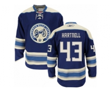 Men Reebok Columbus Blue Jackets #43 Scott Hartnell Authentic Navy Blue Third NHL Jersey