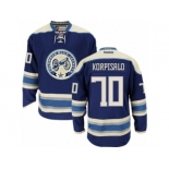 Men Reebok Columbus Blue Jackets #70 Joonas Korpisalo Authentic Navy Blue Third NHL Jersey