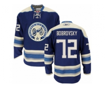 Men Reebok Columbus Blue Jackets #72 Sergei Bobrovsky Premier Navy Blue Third NHL Jersey