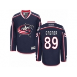 Men Reebok Columbus Blue Jackets #89 Sam Gagner Authentic Navy Blue Home NHL Jersey