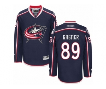 Men Reebok Columbus Blue Jackets #89 Sam Gagner Authentic Navy Blue Home NHL Jersey