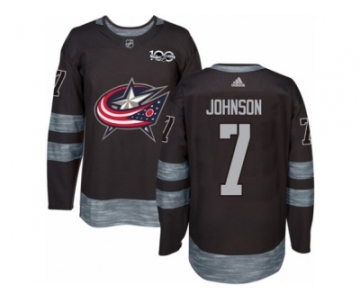 Men's Adidas Columbus Blue Jackets #7 Jack Johnson Authentic Black 1917-2017 100th Anniversary NHL Jersey