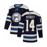 Men's Blue Jackets #14 Gustav Nyquist Navy Alternate Authentic Stitched Hockey Jersey