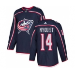 Men's Blue Jackets #14 Gustav Nyquist Navy Blue Home Authentic Stitched Hockey Jersey