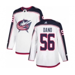 Men's Blue Jackets #56 Marko Dano White Road Authentic Stitched Hockey Jersey