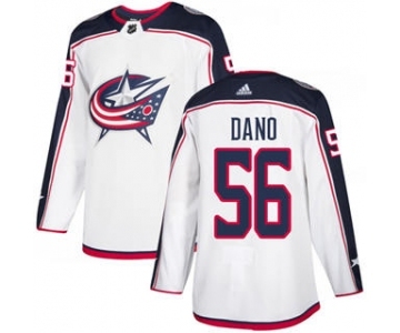 Men's Blue Jackets #56 Marko Dano White Road Authentic Stitched Hockey Jersey