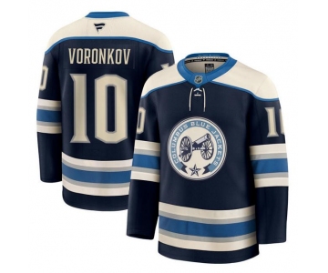 Men's Columbus Blue Jackets #10 Dmitri Voronkov Navy 2024-25 Alternate Stitched Hockey Jersey