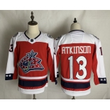 Men's Columbus Blue Jackets #13 Cam Atkinson Authentic Red White 2021 New Hockey Jersey