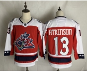 Men's Columbus Blue Jackets #13 Cam Atkinson Authentic Red White 2021 New Hockey Jersey