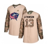 Men's Columbus Blue Jackets #13 Cam Atkinson Camo 2017 Veterans Day Stitched Hockey Jersey