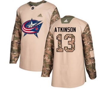 Men's Columbus Blue Jackets #13 Cam Atkinson Camo 2017 Veterans Day Stitched Hockey Jersey