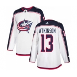 Men's Columbus Blue Jackets #13 Cam Atkinson White Road Stitched Hockey Jersey