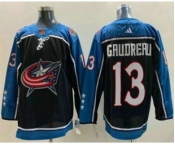 Men's Columbus Blue Jackets #13 Johnny Gaudreau Black 2022 Reverse Retro Stitched Jersey