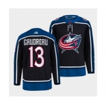 Men's Columbus Blue Jackets #13 Johnny Gaudreau Navy 2022 Reverse Retro Stitched Jersey