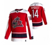 Men's Columbus Blue Jackets #14 Gustav Nyquist Red 2020-21 Reverse Retro Alternate Hockey Jersey