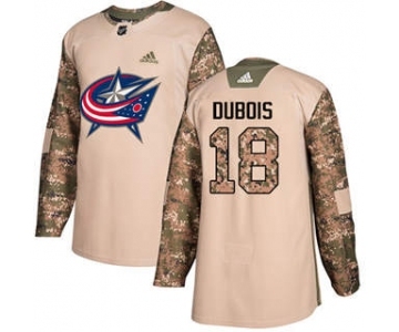 Men's Columbus Blue Jackets #18 Pierre-Luc Dubois Camo 2017 Veterans Day Stitched Hockey Jersey