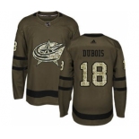 Men's Columbus Blue Jackets #18 Pierre-Luc Dubois Green Salute to Service Stitched Hockey Jersey