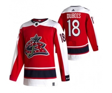 Men's Columbus Blue Jackets #18 Pierre-Luc Dubois Red 2020-21 Reverse Retro Alternate Hockey Jersey