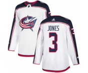 Men's Columbus Blue Jackets #3 Seth Jones White Road Stitched Hockey Jersey