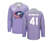 Men's Columbus Blue Jackets #41 Alexander Wennberg Fights Cancer Practice Alternate NHL Jersey