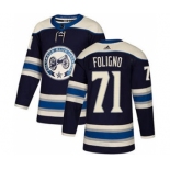 Men's Columbus Blue Jackets #71 Nick Foligno Navy Alternate Stitched Hockey Jersey