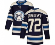 Men's Columbus Blue Jackets #72 Sergei Bobrovsky Navy Alternate Stitched Hockey Jersey