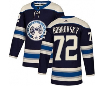 Men's Columbus Blue Jackets #72 Sergei Bobrovsky Navy Alternate Stitched Hockey Jersey